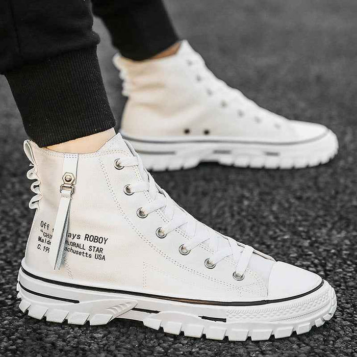 Men's Canvas Shoes, Breathable Thick Sole, Casual Shoes