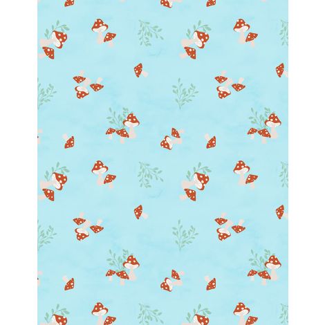 Mushroom Toss Blue- Woodland Whimsy
