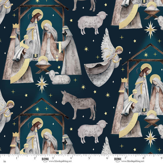 Nativity Scene Navy- Silent Night