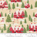 Natural Cardinals Village Landscape- Holiday Cheer