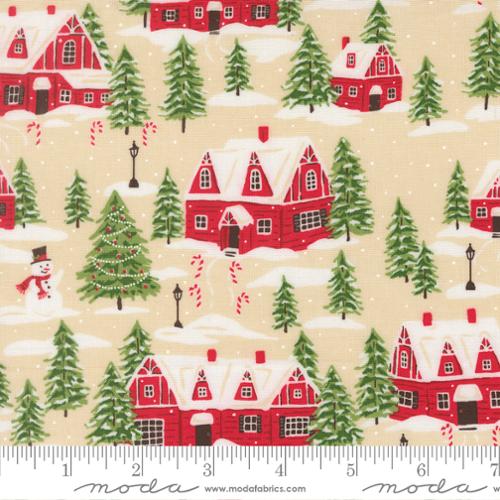 Natural Cardinals Village Landscape- Holiday Cheer