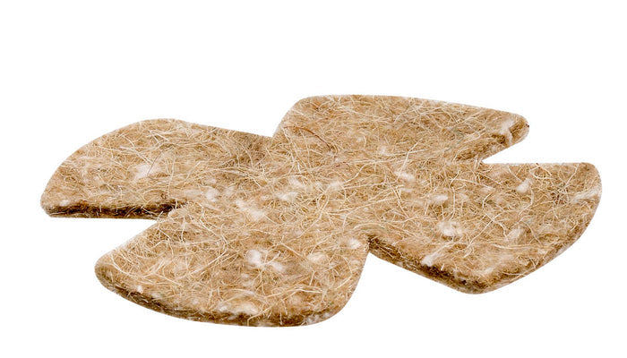 A beige-colored nest pad made of juta and cotton, designed for birds.