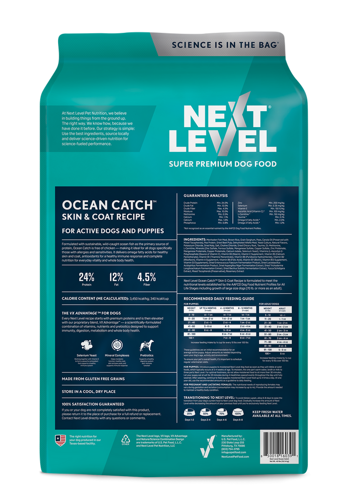 Next Level Ocean Catch Skin & Coat Recipe For Active Dogs and Puppies