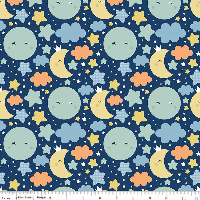 Nighttime Navy Flannel- Love You to the Moon