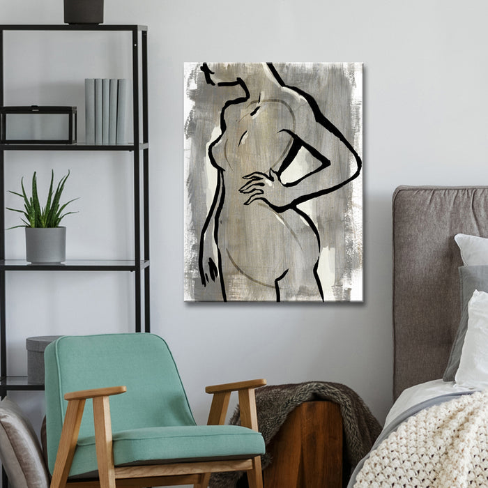 Nude Scribe No. 3' Wrapped Canvas Wall Art