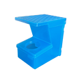 blue One Hole Feeder for Pigeons