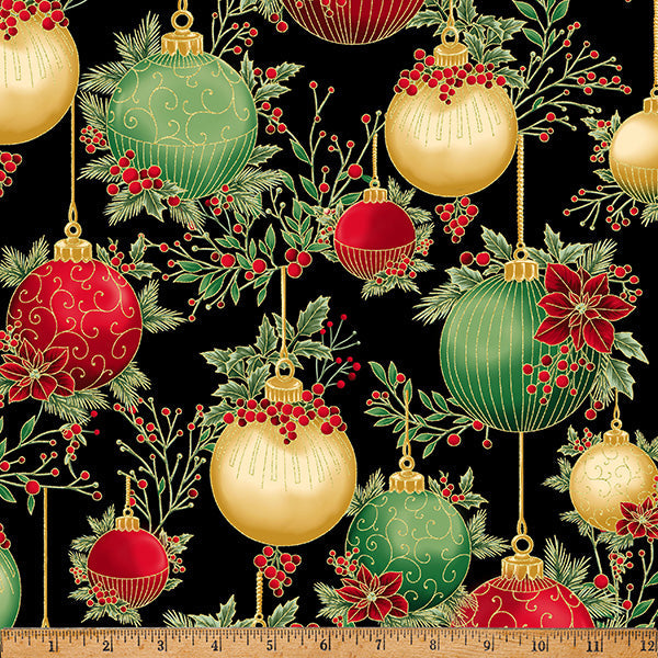 Ornaments Black/Gold- Christmas Wish