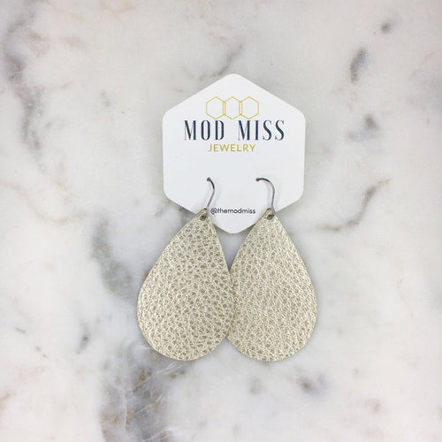 "Oyster" Metallic Pearl Chunky Teardrop Earrings - twistedbuffaloboutique