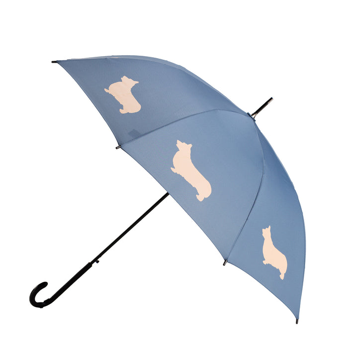 Pembroke Welsh Corgi Umbrella Tan on Navy Blue
