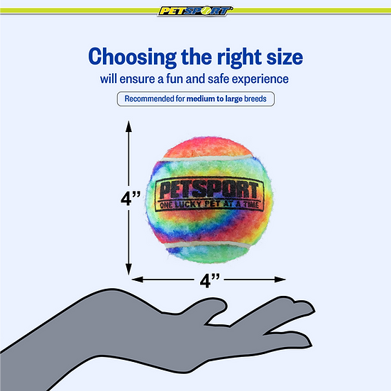 Petsport 70355 Tie Dye Squeak Ball 4" 1-Pack Dog Toys