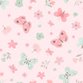 Pink Butterfly Kisses- Sweet Woodland Minky