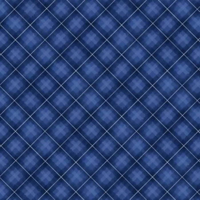 Plaid Dark Blue- Let It Snow-Man!