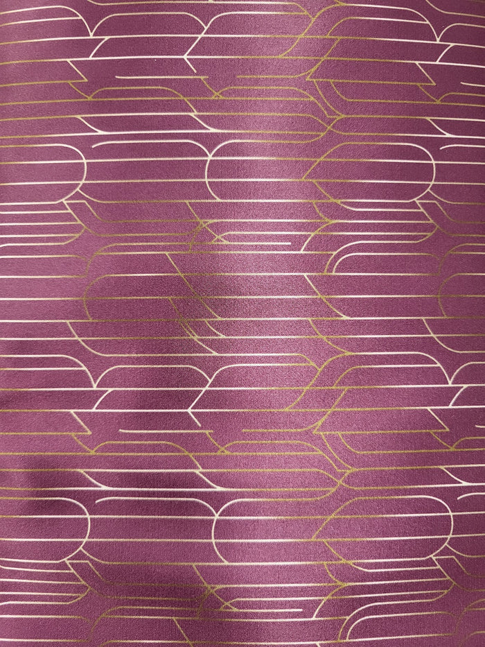 Plum Geometric Shiny Satin