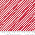 Poinsettia Red Dotted Bias Stripe- Snow Time