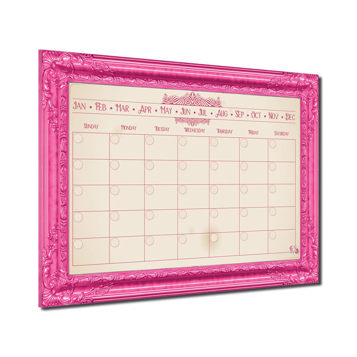 Prettier in Pink' Dry Erase Monthly Calendar on ArtPlexi