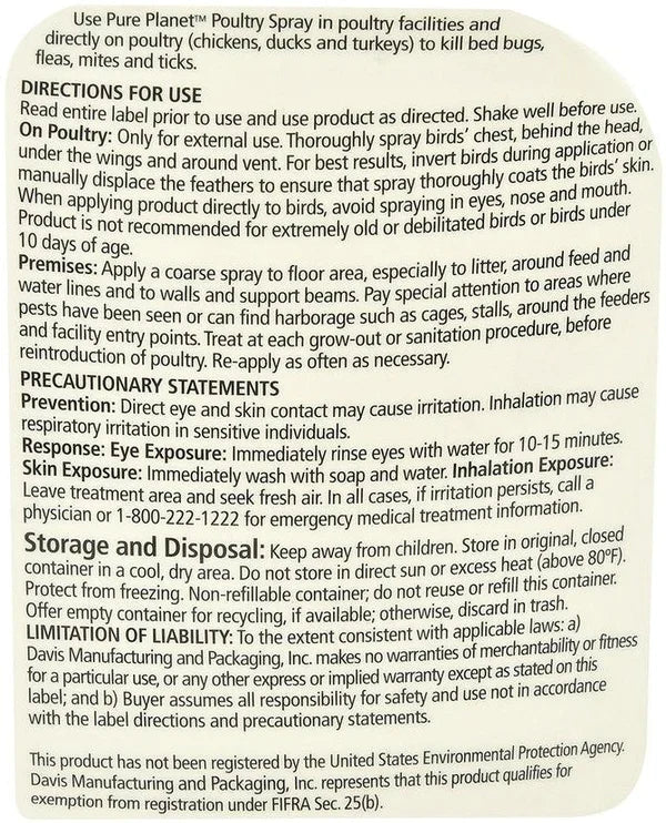 Pure Planet Poultry Spray - 22 oz