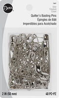 Quilters Nickel Finish Safety Pins Sz3 40ct