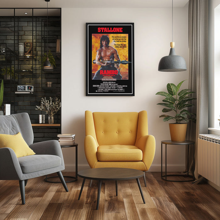 "Rambo: First Blood Part II" (1985) Framed Movie Poster