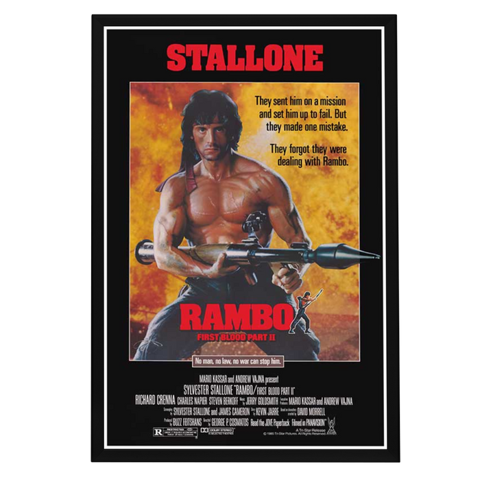 "Rambo: First Blood Part II" (1985) Framed Movie Poster