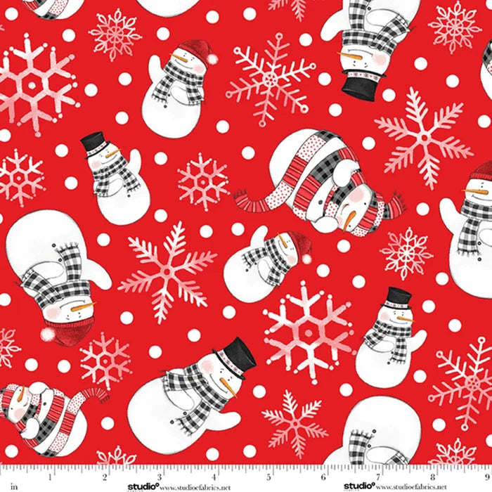 Red Snowmen Toss Flannel- The Cool Club