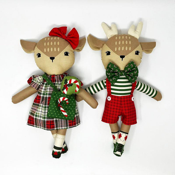 Reindeer Stuffies Panel- Holiday Cheer