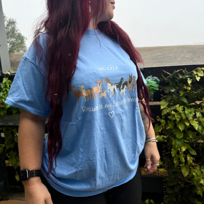 "Rescued is my favourite breed" Heavyweight Cotton Unisex T-Shirt