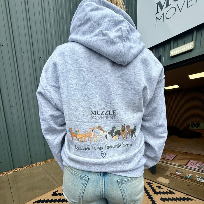 "Rescued is my favourite breed" Unisex Pullover Hoodie