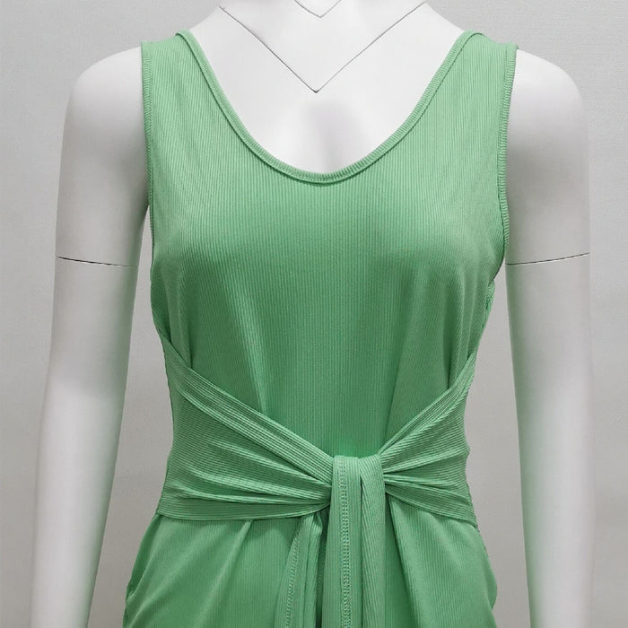 Ribbed Tank Dress Solid Color Dress