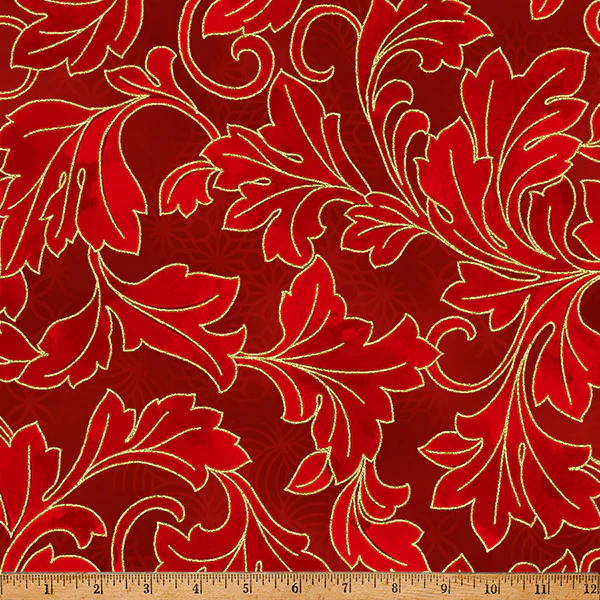 Scarlet/Gold Scroll- Christmas Wish