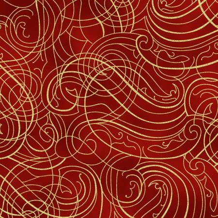Scarlet/Gold Swirls- Christmas Magic