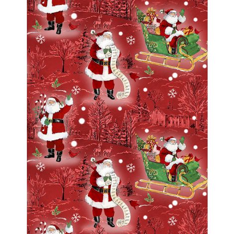 Scenic Toile and Santas Red- The Jolly North