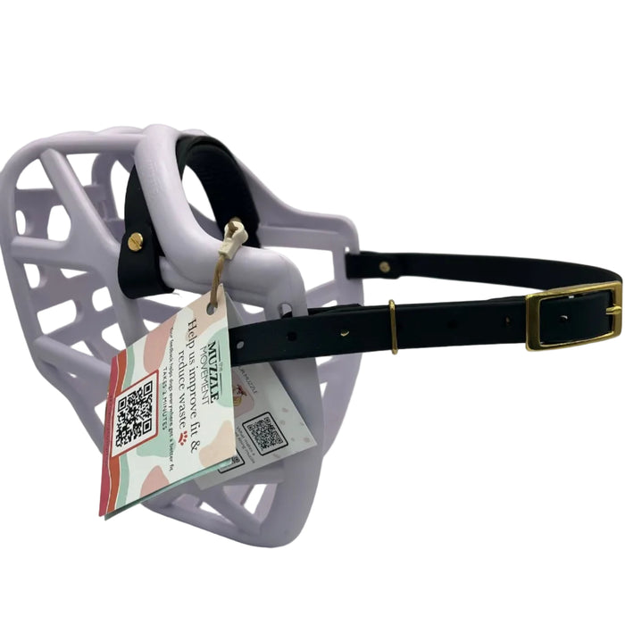 Mitzy - Lilac with Black biothane & foam noseband (Brass)