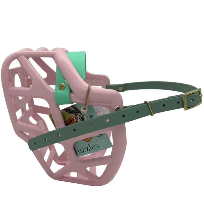 Mitzy* - Pastel Pink Caribbean Green noseband & Sage Green biothane (Brass hardware & Chicago Screws)