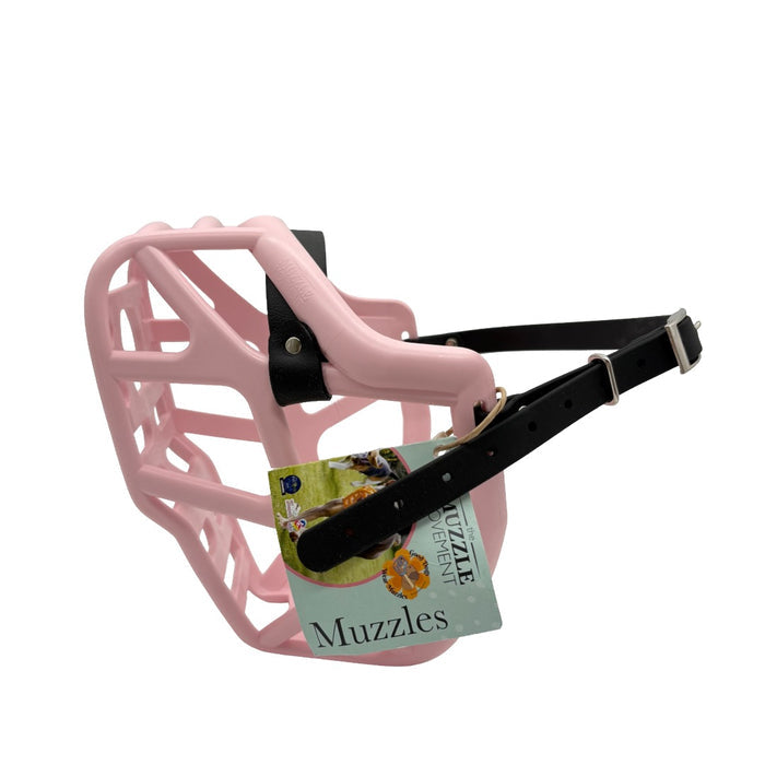 Mitzy - Pastel Pink with Black biothane (Nickle & Rivets)