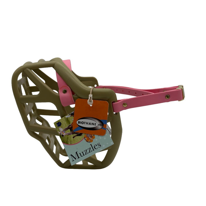 Mitzy - Khaki with Pastel Pink biothane (Quick Release)