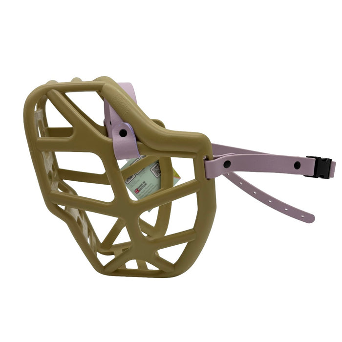 Mitzy - Khaki with Pastel Purple biothane (Quick Release)