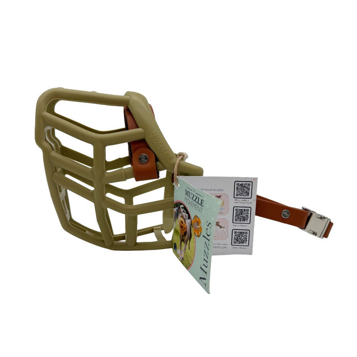 Neli - Khaki with Light Brown biothane & foam noseband (Quick Release & Chicago Screws)