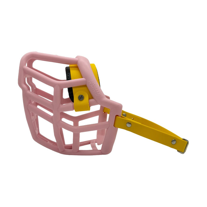 Neli* - Pastel Pink with Yellow biothane & foam noseband (Quick Release)
