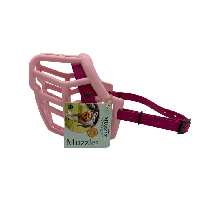 Neli - Pastel Pink with Magenta Pink biothane & foam noseband (Black)