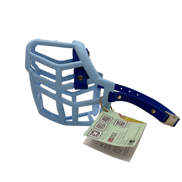 Neli - Baby Blue with Dark Blue biothane & foam noseband (Quick Release)