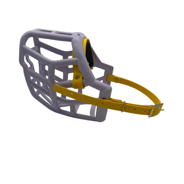 Sunny - Lilac with Yellow biothane & foam noseband (Brass)