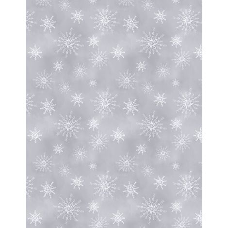 Snowflakes All Over Gray- Let It Snow-Man!