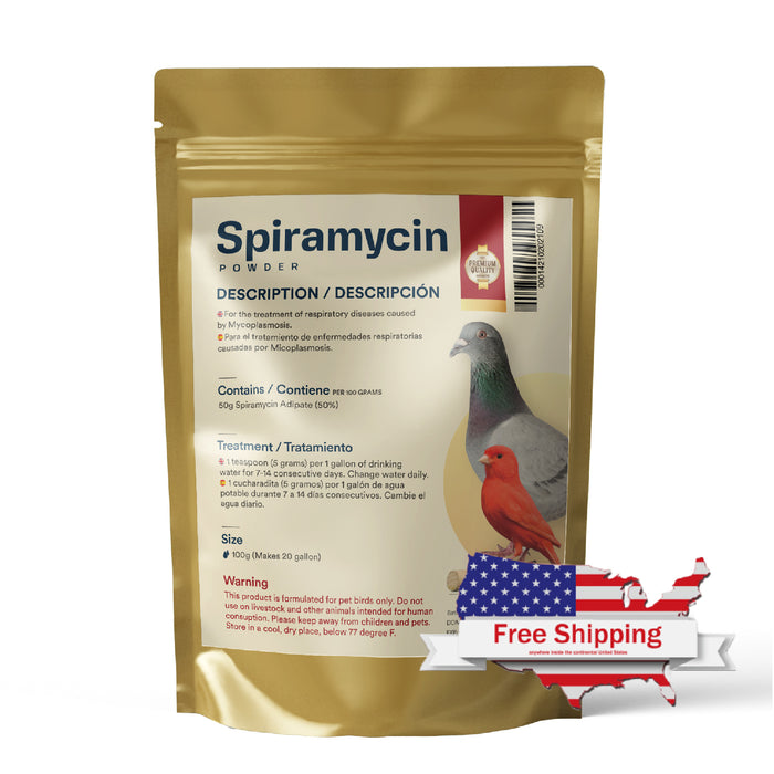 Spiramycin 50: Treats Respiratory & Mycoplasma Infections in Pigeons
