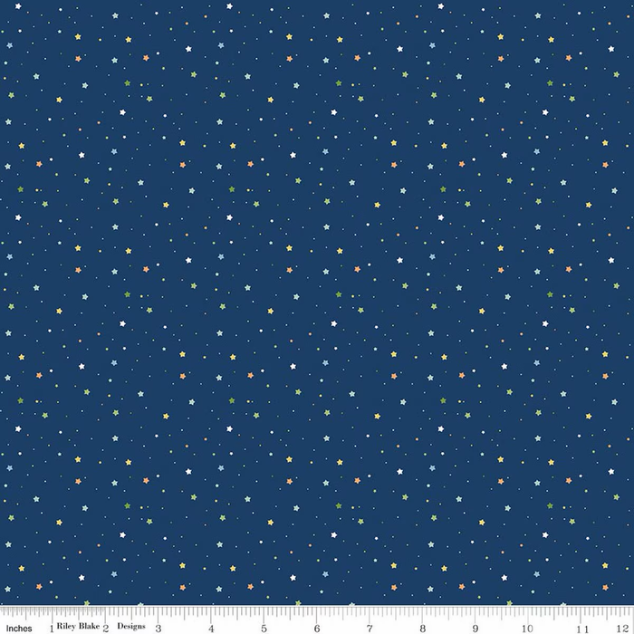 Stars Navy Flannel- I Love You to the Moon