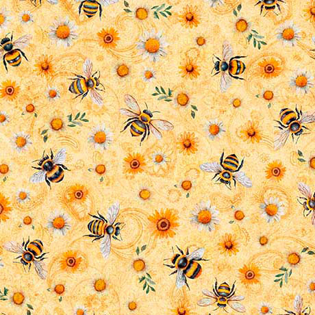 Sunflowers and Bumble Bees Melon- Sunflower Serenade