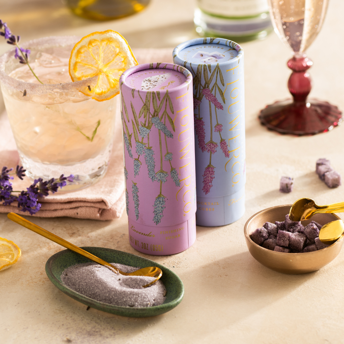 Flouwer Co. French Lavender Cocktail Cubes and matching Finishing Sugar