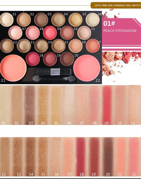 The Novo 22 Colors Eyeshadow & Giltter  Palette Set Family