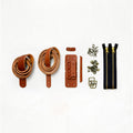 The Slabtown Back Pack Hardware Kit- Chestnut Leather/Antique Brass