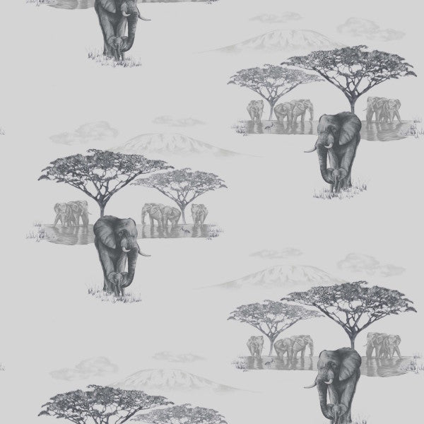 The Waterhole Grey Wallcovering