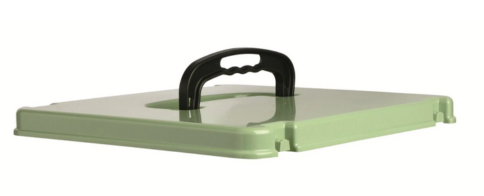 A green Tino bird transport cage lid